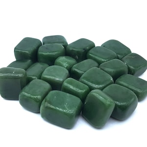 Beautiful Green Polished Nephrite Jade Tumbles, Nephrite Green Jade Polished Tumbles, Green Nephrite Jade Polished Tumbled Stones, Jade