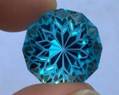 45 Ct's Round Precision Flower Cut Swiss Topaz Gemstone, Swiss Topaz Gemstone, Swiss Blue Topaz, Blue Swiss Topaz, Topaz, Swiss Topaz