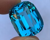 61 Ct's Stunning Blue Swiss Topaz Gemstone, Swiss Topaz Gemstone, Swiss Blue Topaz, Blue Swiss Topaz, Cushion Cut Topaz, Swiss Topaz