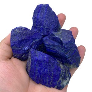 410g Natural Blue Lapis Lazuli Raw Pieces, Lapis Lazuli Madani 4 Rough Pieces, Blue Lapis Lazuli, Raw Lapis Lazuli, Lapis Mine 4 Pieces