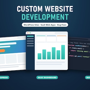 Custom Website Development, WordPress Website Design, Bug Fix and SaaS Web App