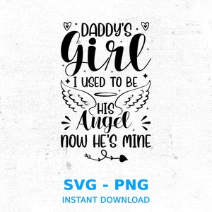 Dad Memorial SVG: Daddy&#39;s Girl Angel Design (SVG, PNG)