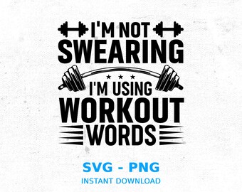 Funny Workout Quote SVG: Gym Fitness Design (Digital Download)
