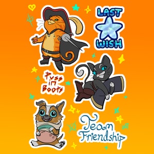 Puss In Boots Inspired Sticker Sheet