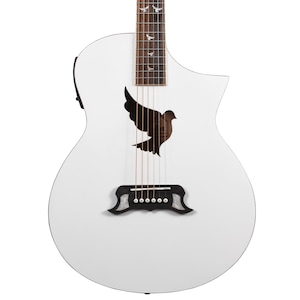 Gitara elektroakustyczna Lindo White Dove V3 | Piękne wykończenie na wysoki połysk | Oprawa z palonego klonu | Przedwzmacniacz/stroik (struny stalowe lub nylonowe)