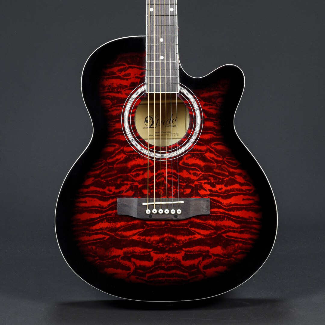 Lindo Standard Red Ruby Acoustic Guitar and Accessory Pack Etsy