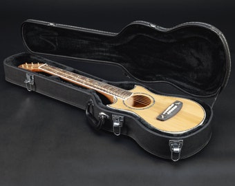 Lindo Voyager Acoustic Travel Guitar Hard Case | Plush Lined | Lockable - Black (Guitar Not Included)