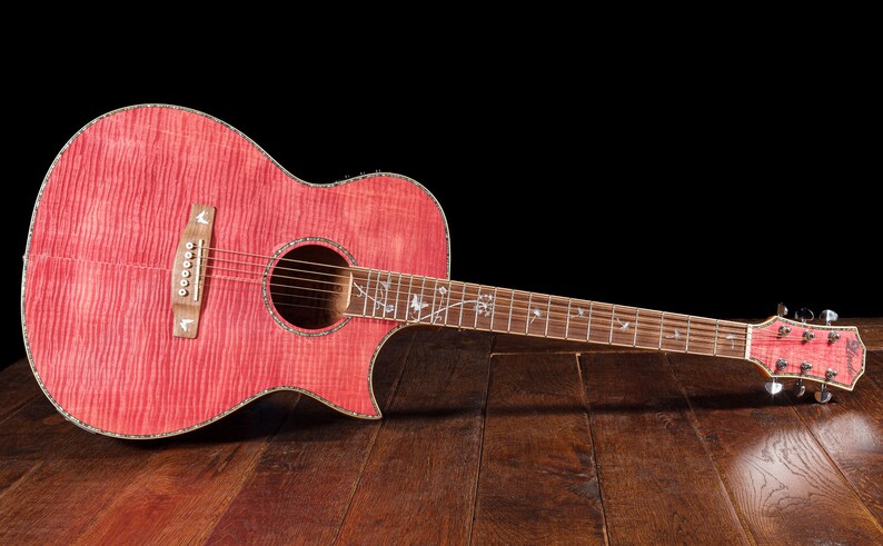 Lindo Dandelion Pink Slim Body Electro-Acoustic Guitar with Bs5M Blend Preamp and Gig Bag image 7