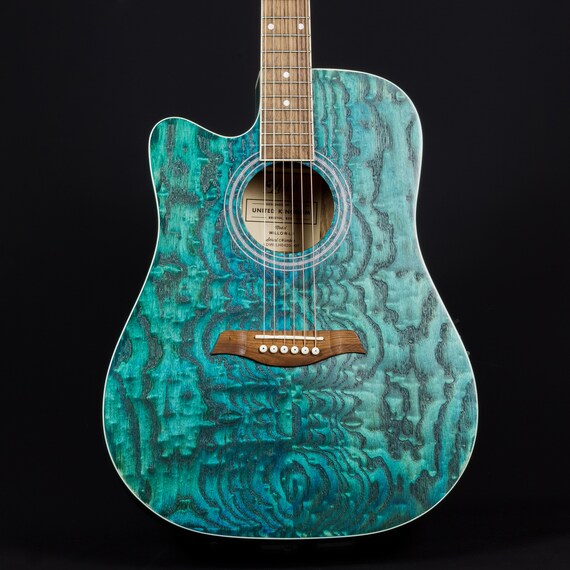 Blue left handed acoustic on sale guitar