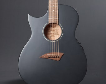 Lindo B-STOCK Left Handed ORG-SL Slim Black Infinity Electro Acoustic Guitar with Preamp and Padded Gig Bag (Minor Cosmetic Imperfections)