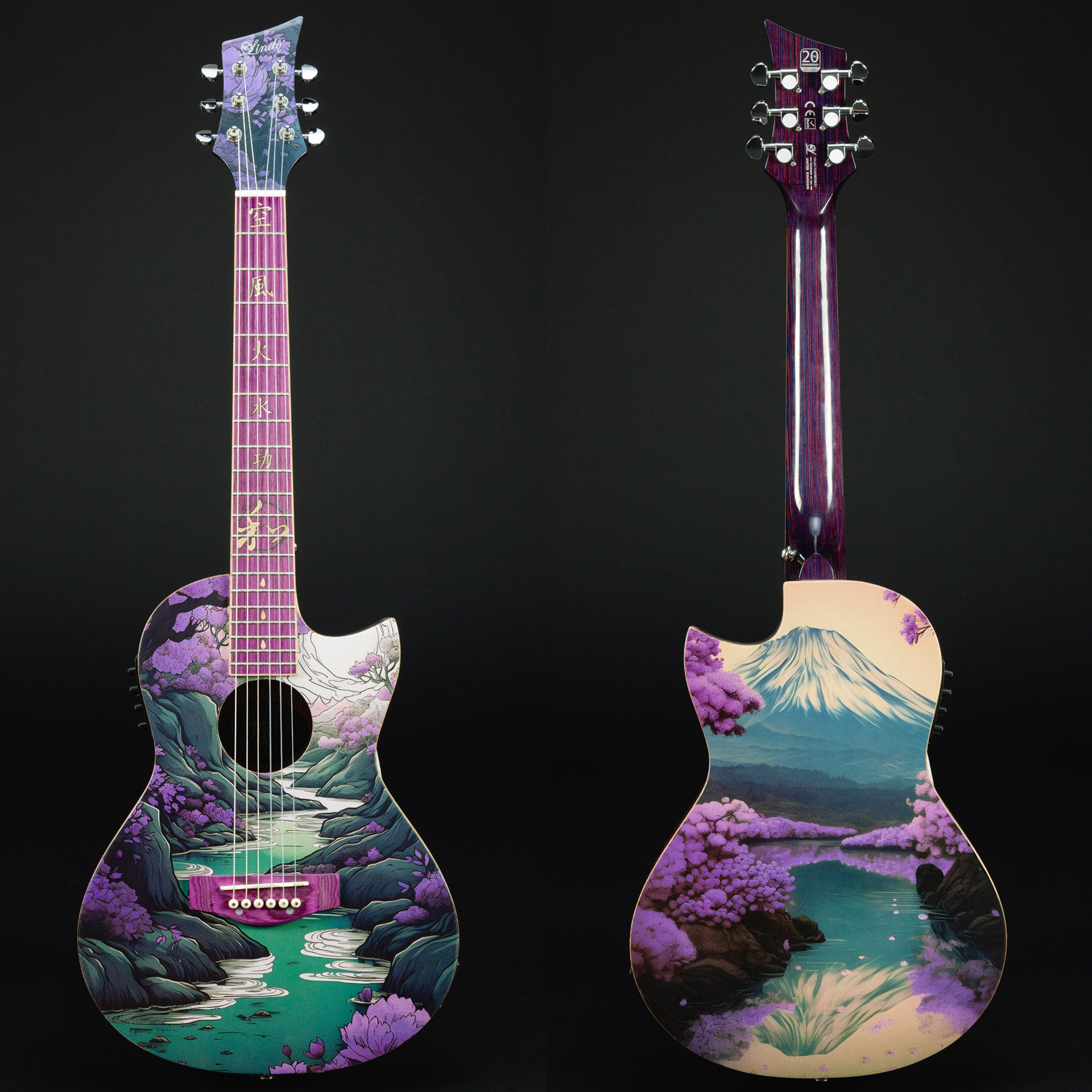 Lindo Ryokou Electro Acoustic Travel Guitar | Japanese Graphic Art