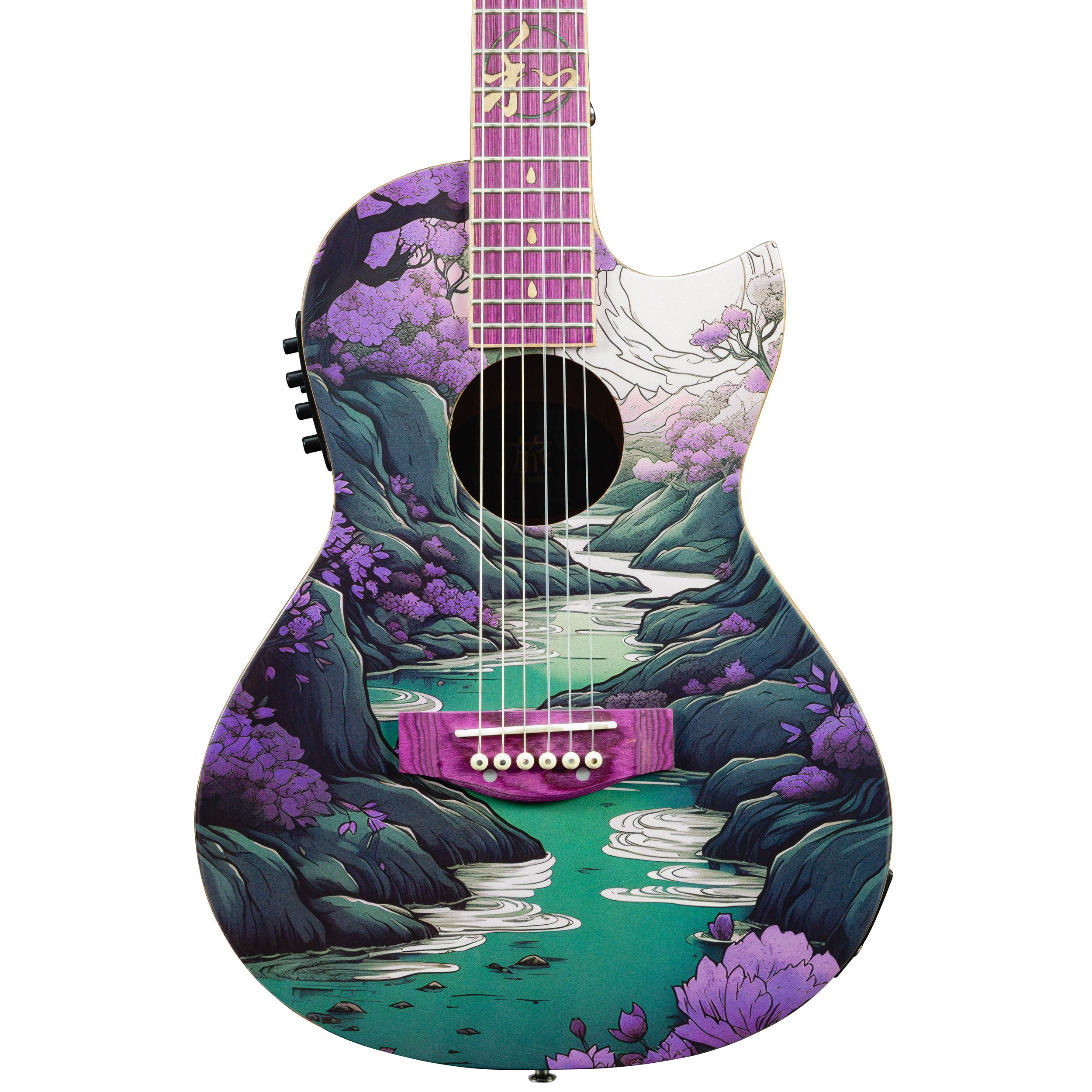 Lindo Ryokou Electro Acoustic Travel Guitar | Japanese Graphic Art