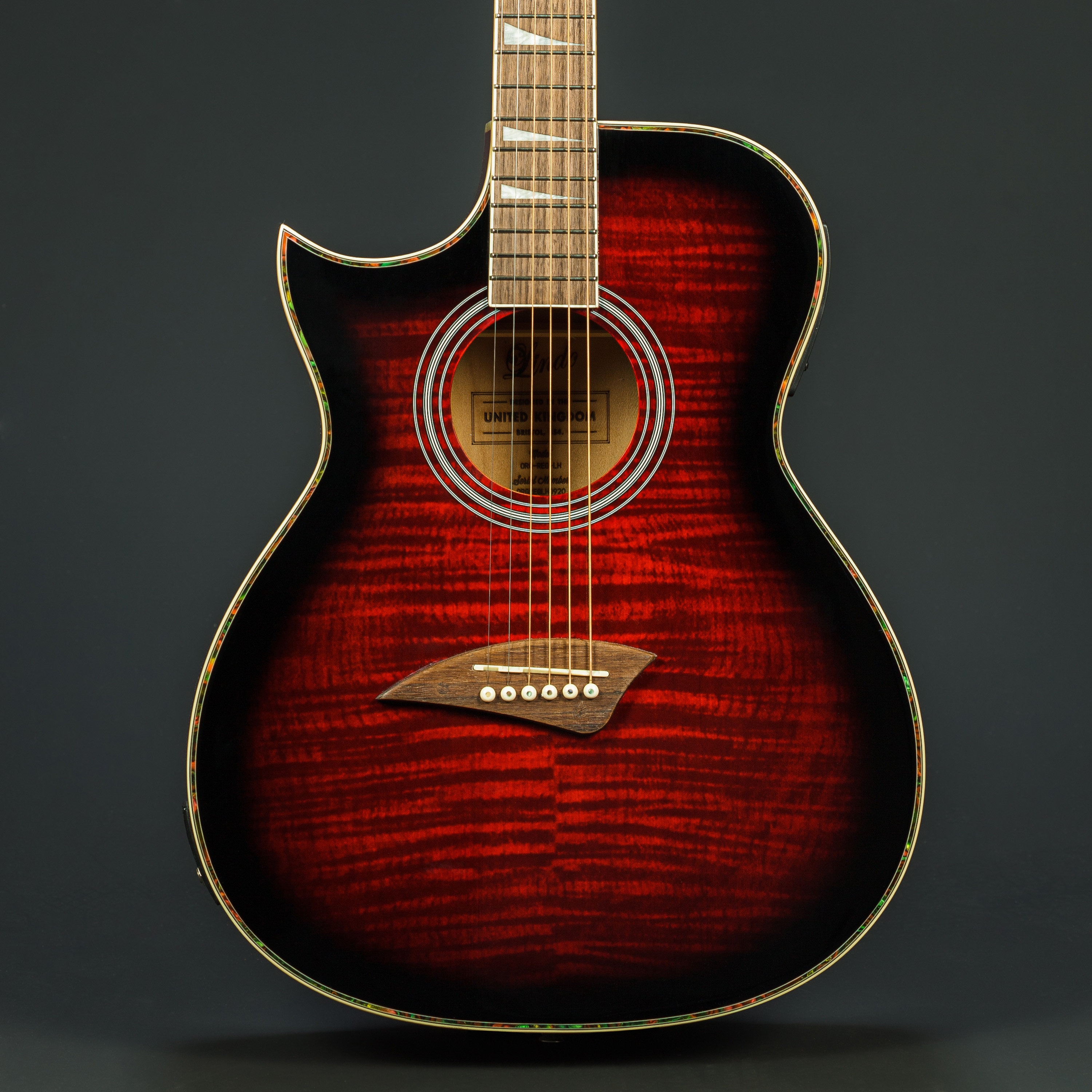 Lindo Left Handed ORG Regular Red Electro Acoustic Guitar With