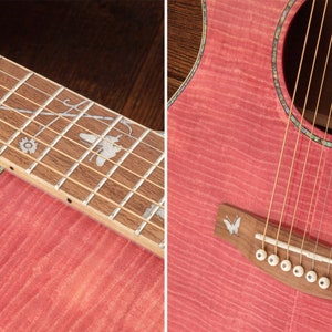 Lindo Dandelion Pink Slim Body Electro-Acoustic Guitar with Bs5M Blend Preamp and Gig Bag image 8