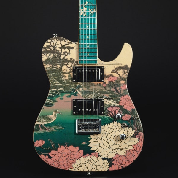 Lindo Koya Electric Guitar | Composite Neck | Luminlays | Five Elements Fretboard Inlays | Japanese Wilderness Art | Designed in Bristol, UK