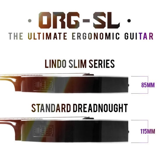 Lindo ORG-SL Slim Guitare électro-acoustique avec préampli et accordeur LCD  Bleu : : Instruments de musique et Sono