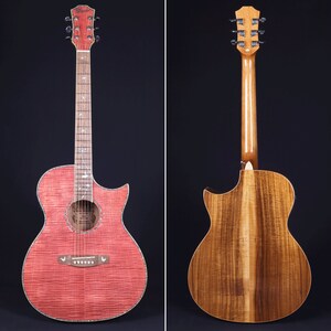 Lindo Dandelion Pink Slim Body Electro-Acoustic Guitar with Bs5M Blend Preamp and Gig Bag image 4