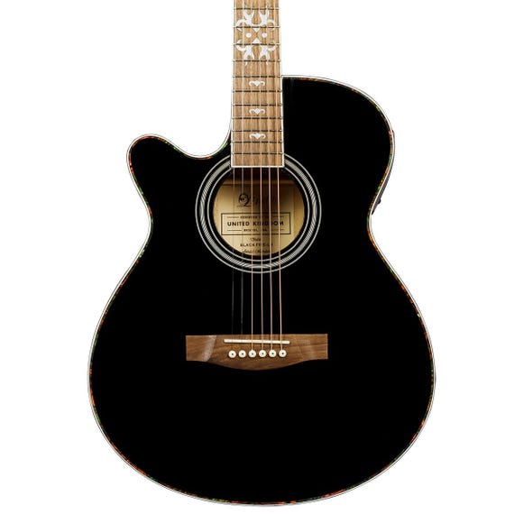 Lindo B-STOCK Left Handed Black Fire Electro Acoustic Guitar with Padded Gigbag