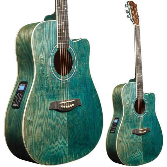 Lindo Willow Satin Blue Electro Acoustic Guitar With Padded Gigbag