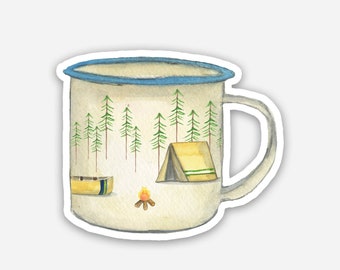 camp sticker, camp cup sticker, cute camping sticker, tent sticker, outdoor sticker, vinyl camp sticker