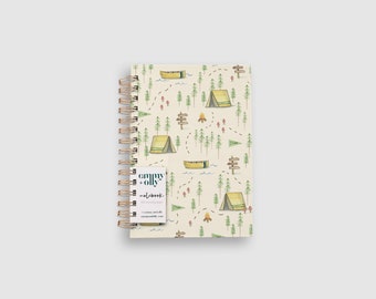 camp notebook, outdoor notebook, cute camping gift, outdoor gift, camp journal, cute journal, lined notebook