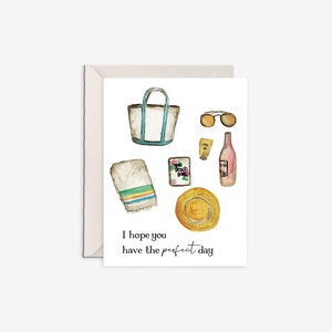 beach birthday card, wine birthday card, best friend birthday card, cute birthday card, rose wine, perfect birthday, birthday card for her