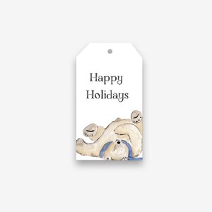 Etiquetas de regalo de oso polar / etiquetas de vacaciones / etiquetas de regalo de navidad