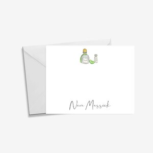 biglietti da cocktail, regalo per gli amanti della tequila, cancelleria monogramma, amore per la margarita, acquerello per cocktail, amore per la tequila, biglietto personalizzato