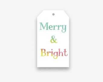 merry + bright gift tags | holiday tags | christmas tags