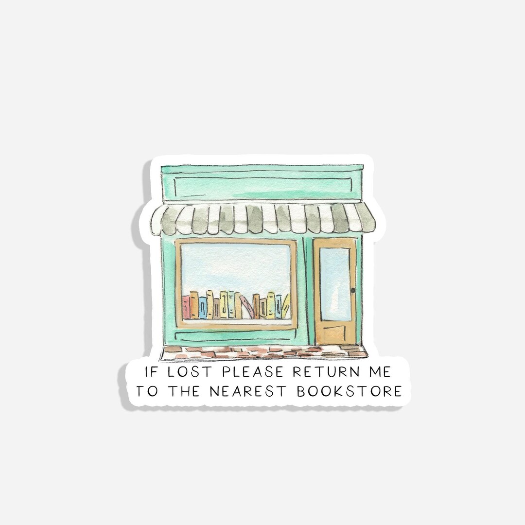 Bookstore Sticker, Book Lover Sticker, Reading Sticker, Watercolor ...