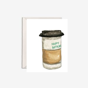 café de cumpleaños, tarjeta de café, tarjeta de amistad, café de Starbucks, tarjeta de café con leche, tarjeta de agradecimiento
