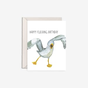 cartão de aniversário engraçado, gaivota, cartão de aniversário de pássaro, cartão de aniversário fofo, aniversário no oceano, pássaro engraçado, cartão de feliz aniversário no oceano, cartão de maldição
