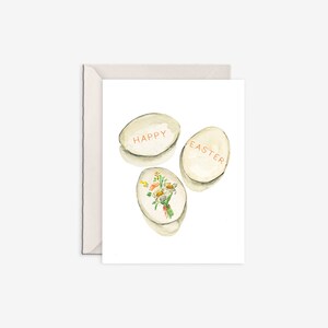 Tarjeta de Pascua, papelería de Pascua, linda Pascua, huevos de Pascua, flores de Pascua, tarjeta de primavera, linda tarjeta de primavera