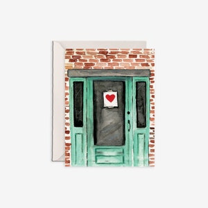 Tarjeta de corazón para el día de San Valentín, linda tarjeta de San Valentín, tarjeta de San Valentín para él, acuarela de San Valentín, San Valentín lindo, tarjetas de San Valentín únicas