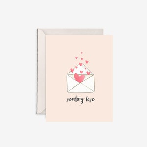 Liebe versenden, Liebeskarte versenden, an Dich denken Karte, Liebespost, Herzkarte, Aquarell Liebe, Umschlagkarte, Kondolenzkarte