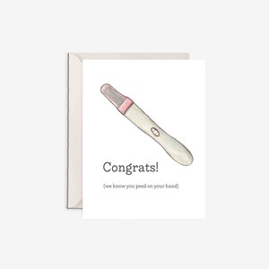 baby card, congrats baby, pregnancy test, funny baby card, cute pregnancy card