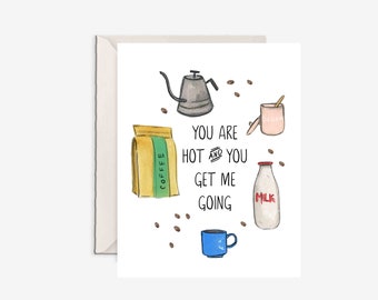 amour de café, carte de café, vous aimez le café, vous avez chaud, carte chaude de Saint Valentin, Saint Valentin, carte d'amour, jolie Saint Valentin, amateurs de café