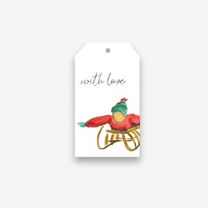 love sledding gift tags | xmas tags | holiday tags | hanukkah gift tags