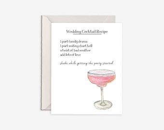 wedding card, congrats card, funny wedding, funny congrats, witty wedding, cute wedding card, cocktail card