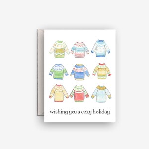 cartolina maglione accogliente, natale accogliente, natale accogliente, maglione delle feste, maglione di natale brutto, maglione carino, set di biglietti di Natale, biglietto di auguri