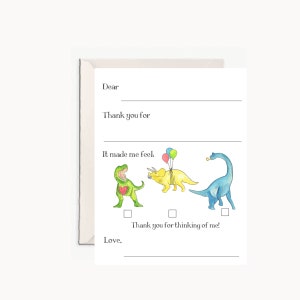 Dinosaurier Karten, Kinder Dankeschön Noten, Dankeschön Briefpapier, Dankeschön zum Ausfüllen, Dinosaurier Briefpapier