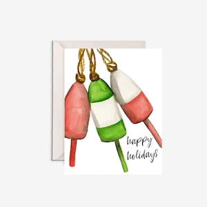 buoys cards, coastal holiday cards, sea christmas cards, christmas buoys