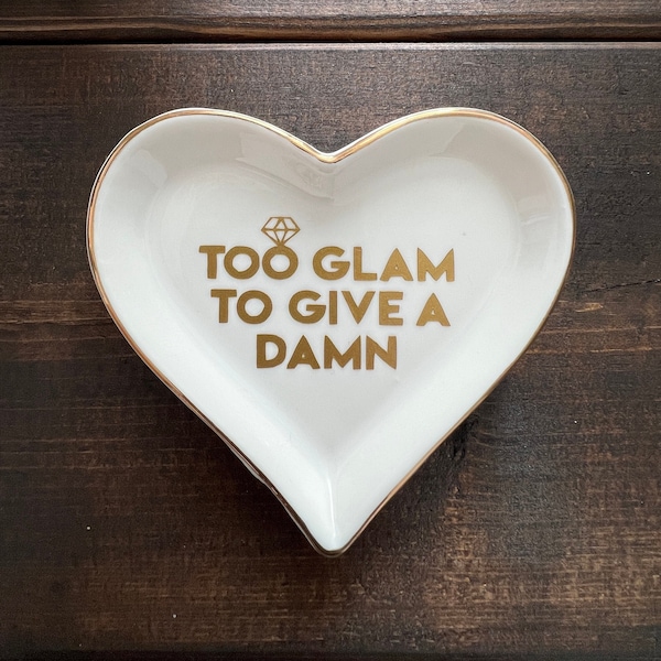 Too Glam to Give a Damn - Vassoio per gingilli / portagioielli in ceramica a forma di cuore