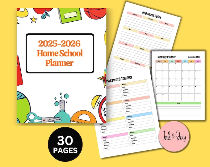 Featured listing image: 2025-2026 Homeschool Planner | Digital Planner | Procreate PDF