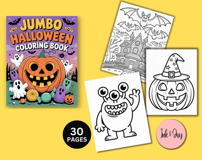 Featured listing image: Jumbo Halloween Coloring Book