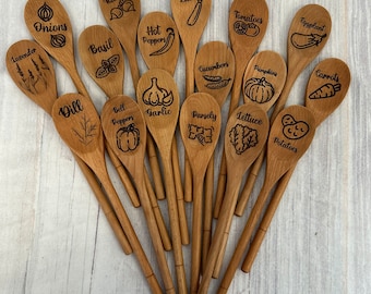 Garden Labels, Seed Marker, Plant Marker, Plant Label, Wooden Spoon Garden Labels