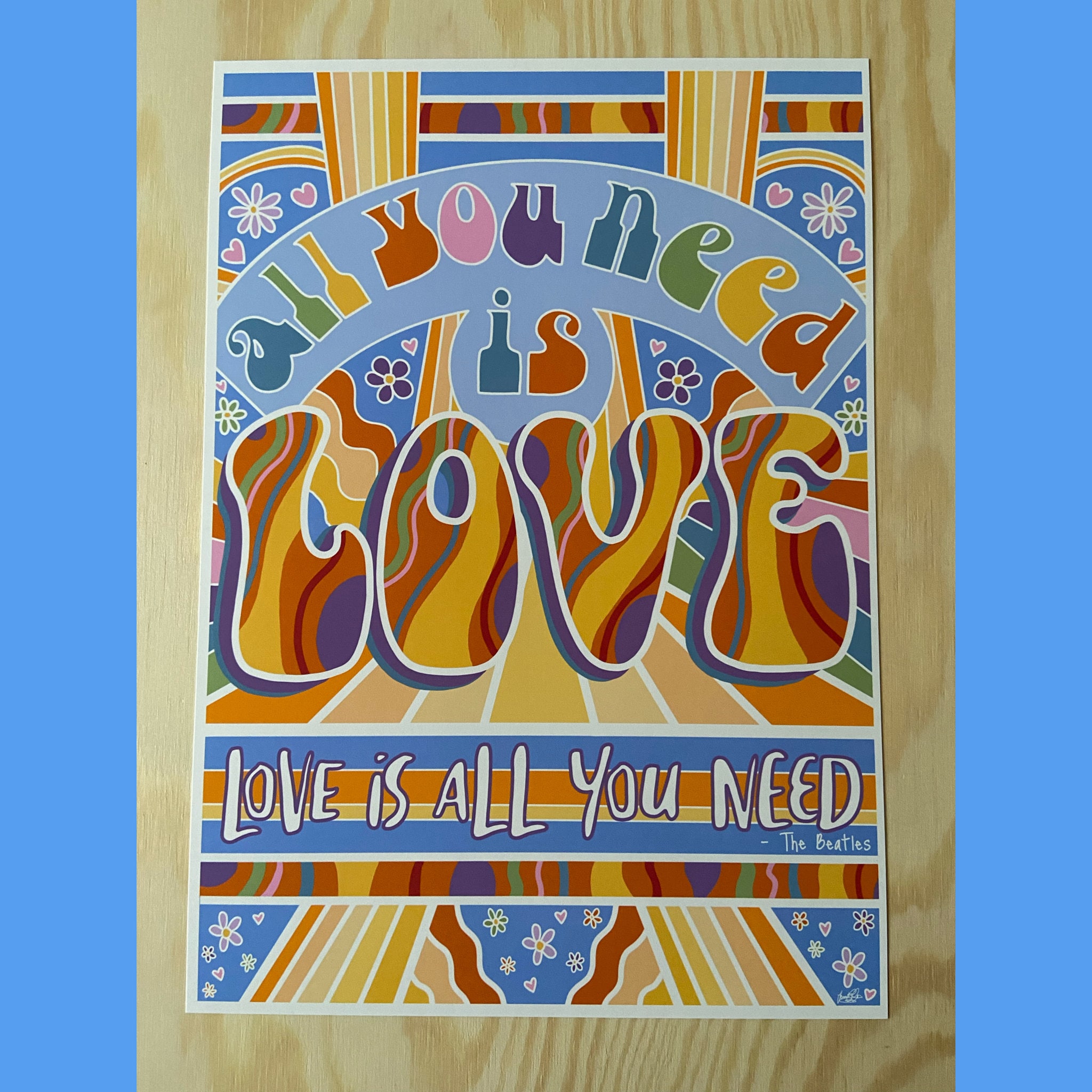 All You Need is Love the Beatles A4/A5 Etsy