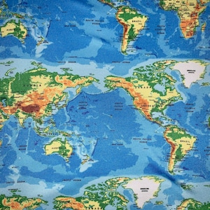 World Map Fabric, RTS DBP 230gsm