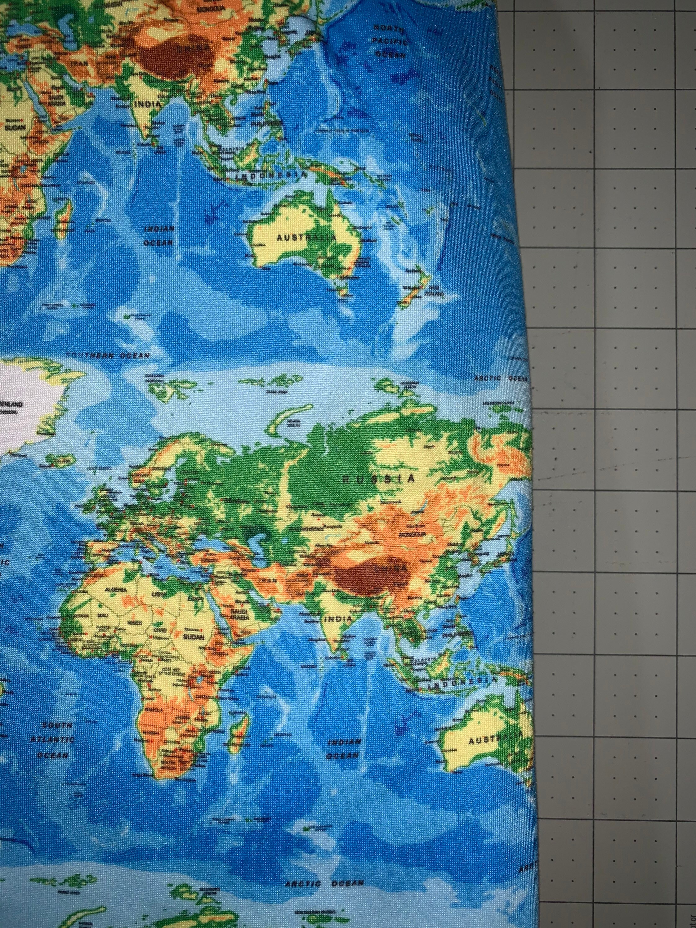 World Map Fabric, RTS DBP 230gsm - Etsy