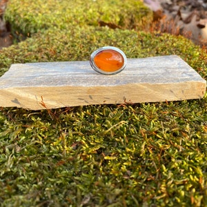 Orange Agate and Sterling Silver Ring